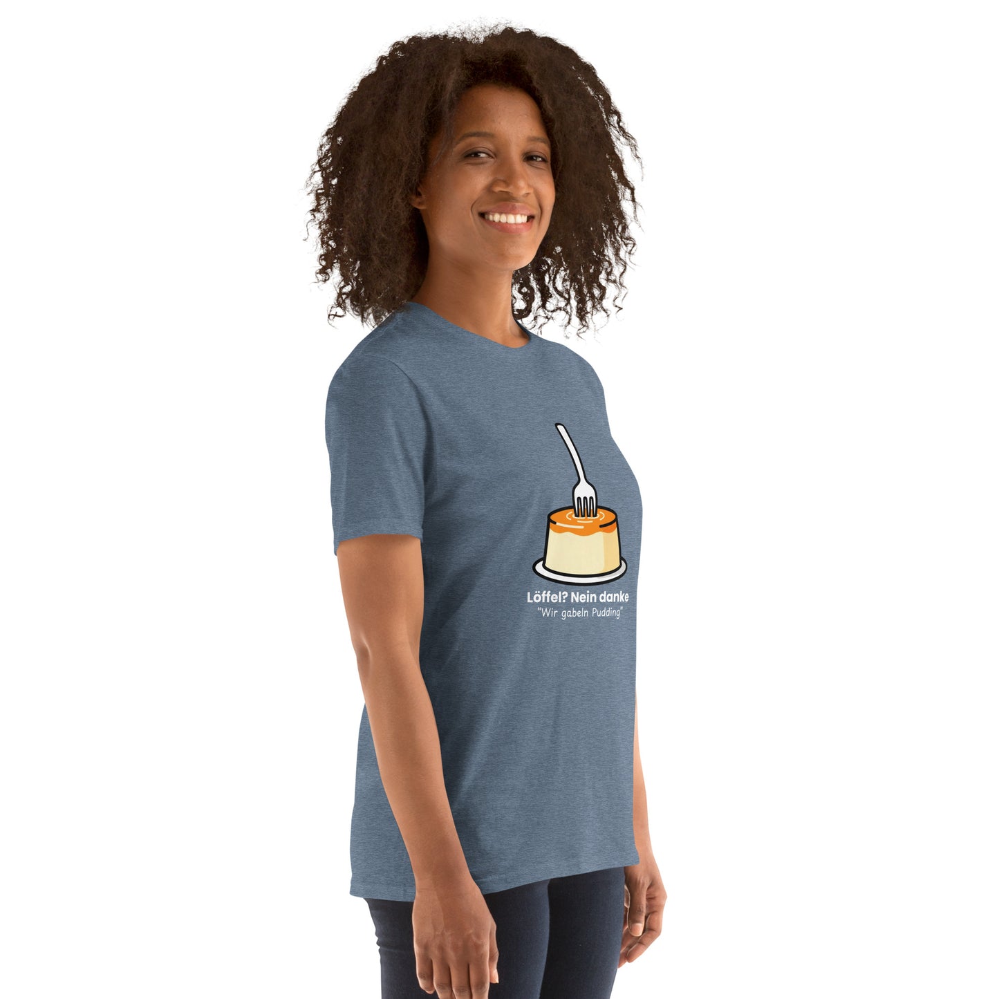 Pudding mit Gabel Unisex T-Shirt Dark Shades Heather Indigo