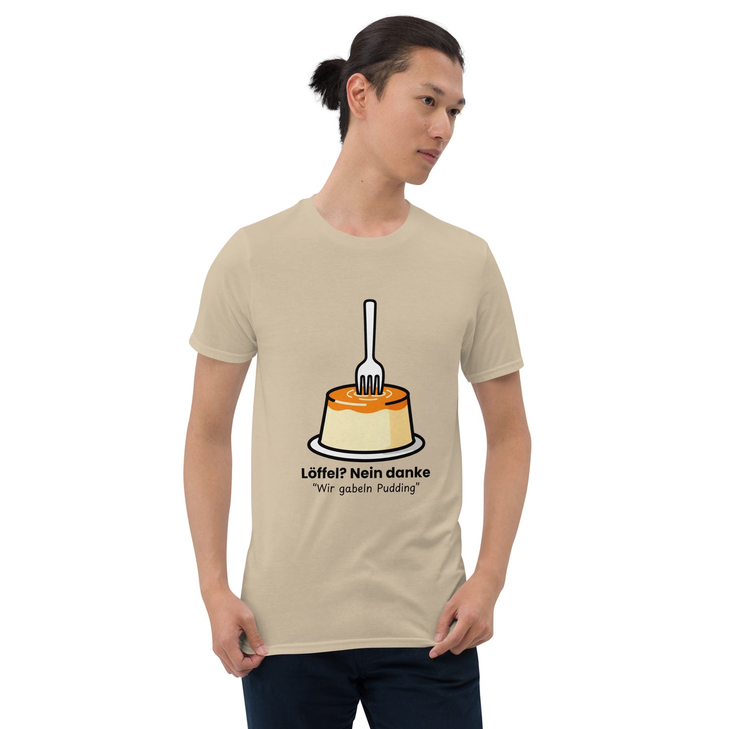 Pudding mit Gabel Unisex T-Shirt Light Colors Sand