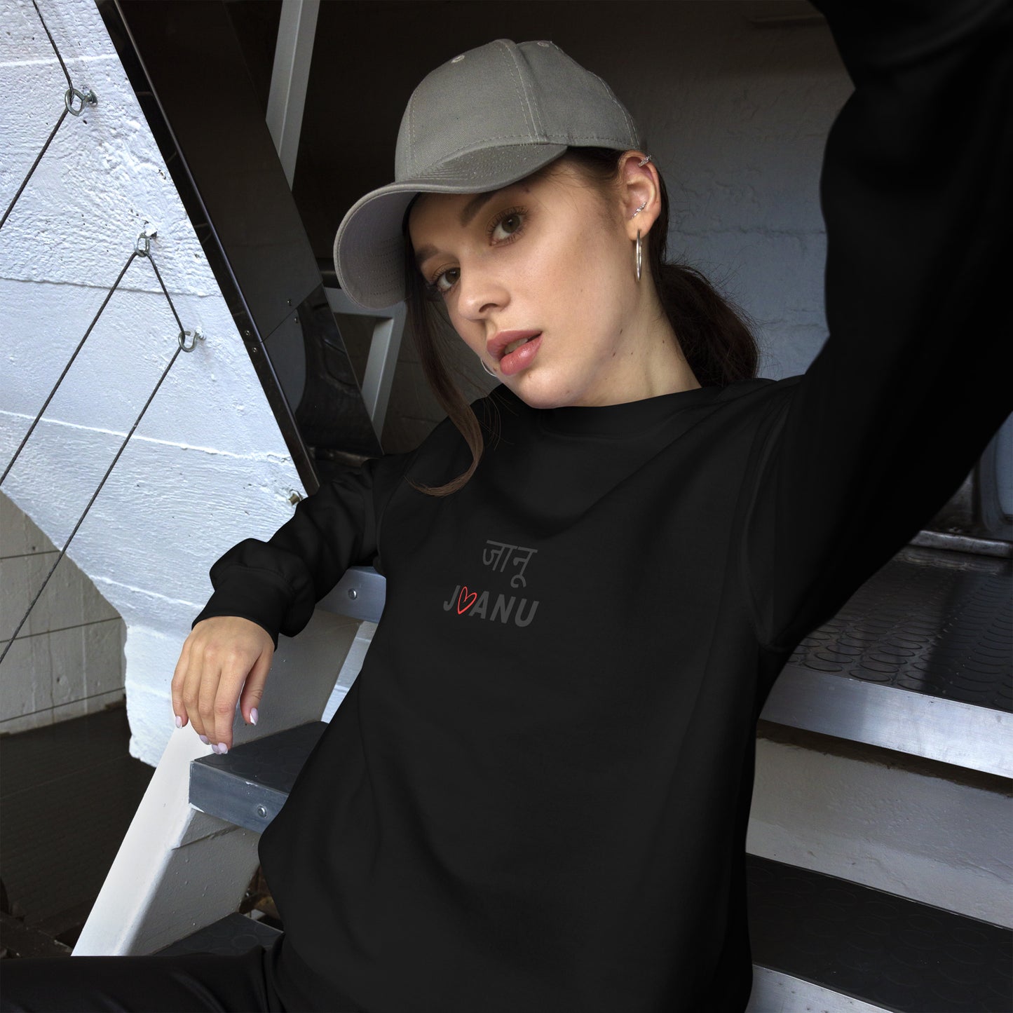 Jaanu Hindi Unisex Sweatshirt Black