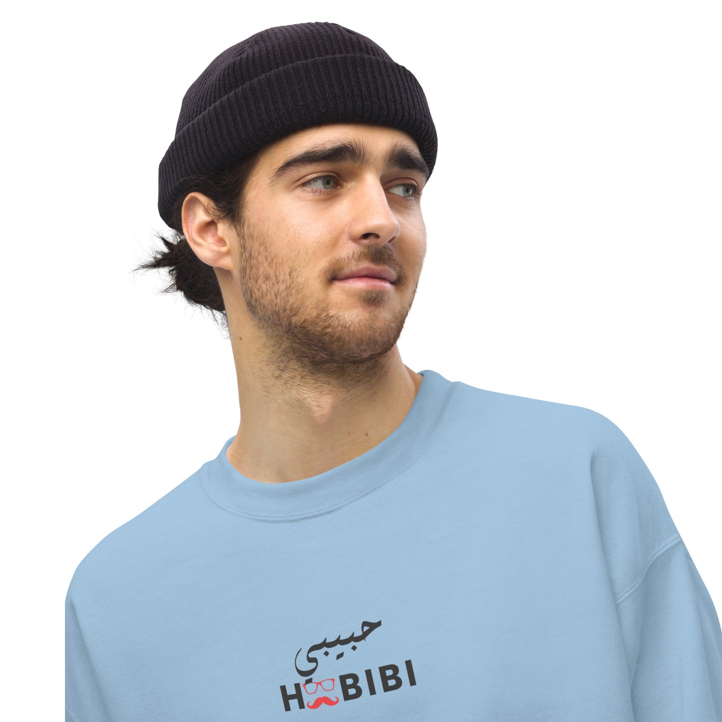 Habibi Arabic Male Sweatshirt Light Blue