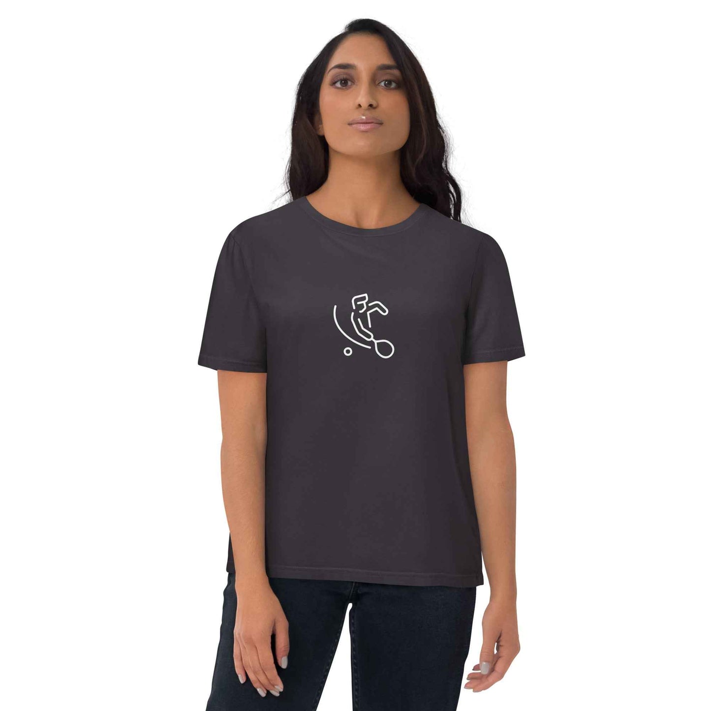 Padel T-Shirt Unisex Organic Cotton for Eco-Friendly Athletes Anthracite