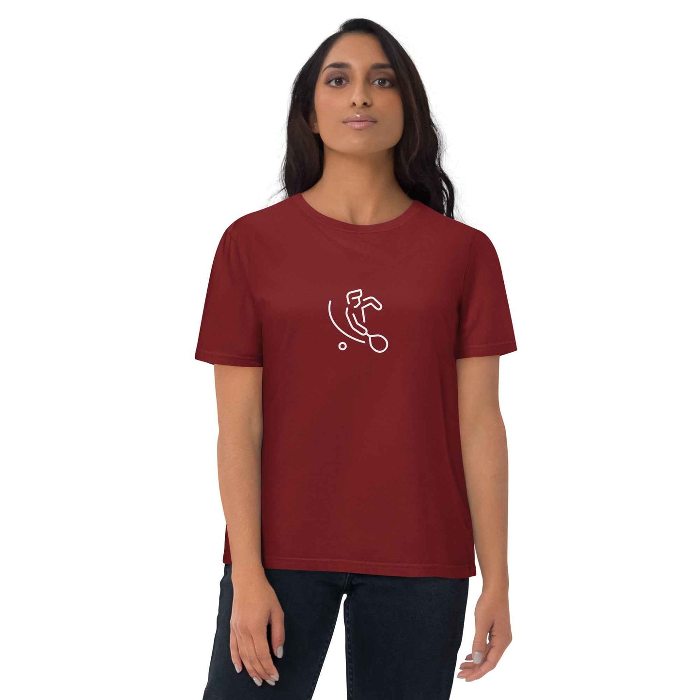 Padel T-Shirt Unisex Organic Cotton for Eco-Friendly Athletes Burgundy