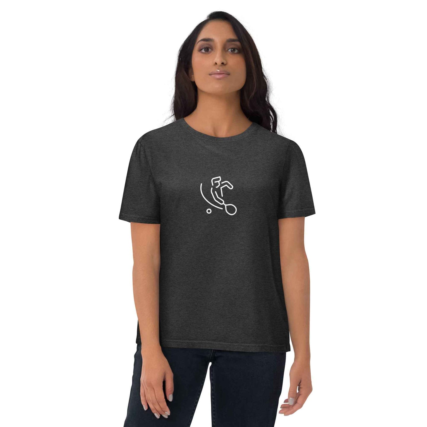 Padel T-Shirt Unisex Organic Cotton for Eco-Friendly Athletes Dark Heather Grey