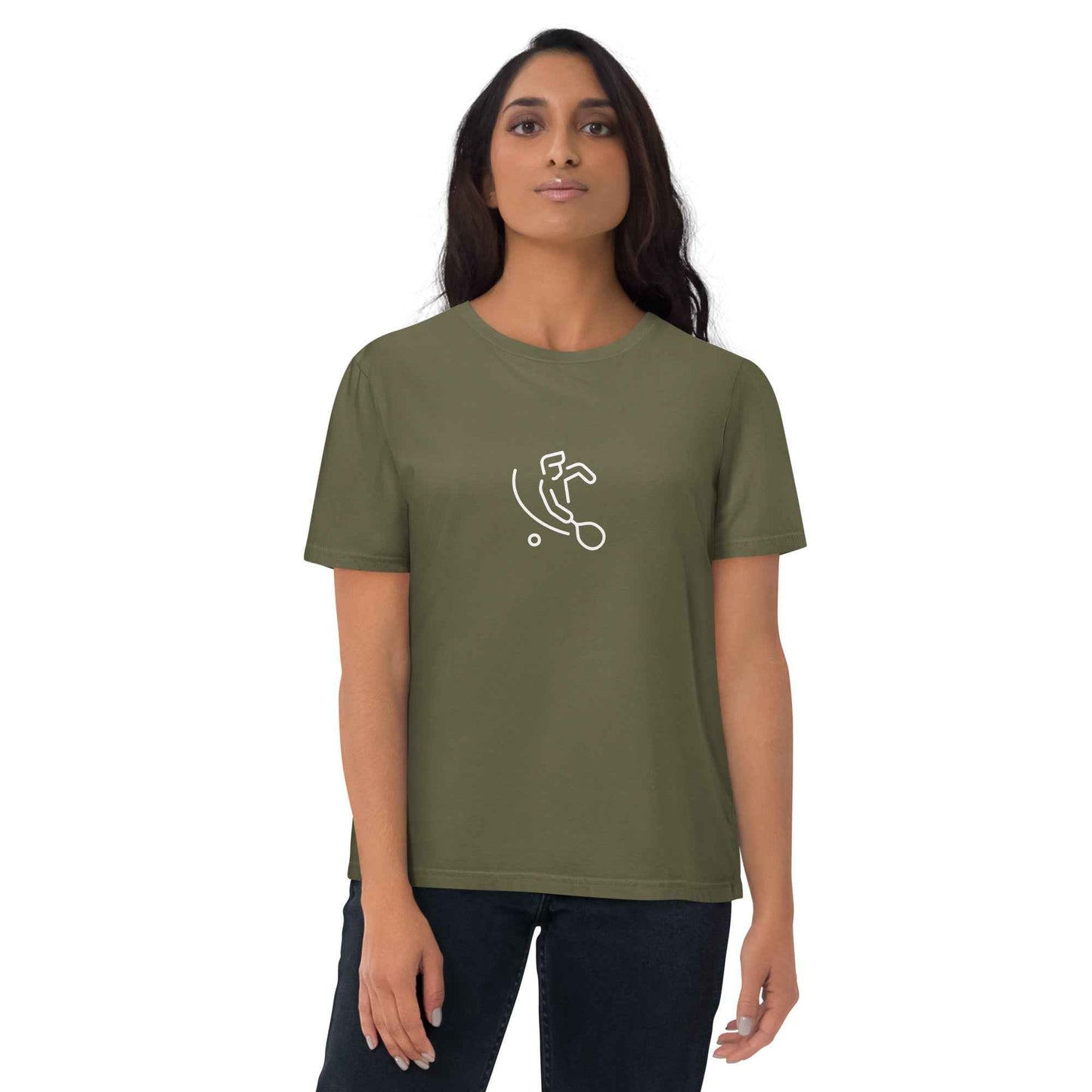 Padel T-Shirt Unisex Organic Cotton for Eco-Friendly Athletes Khaki
