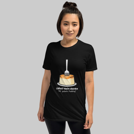 Pudding mit Gabel Unisex T-Shirt Dark Shades Black