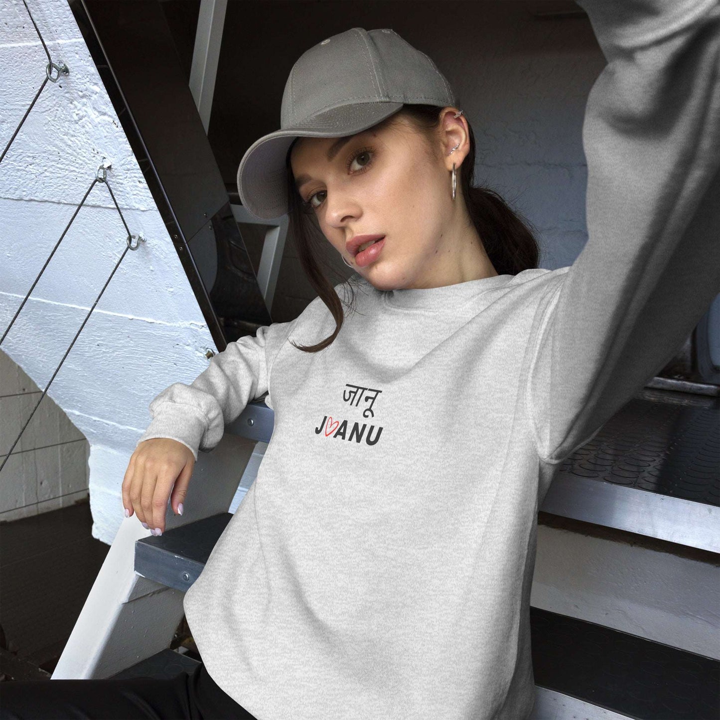 Jaanu Hindi Unisex Sweatshirt Ash